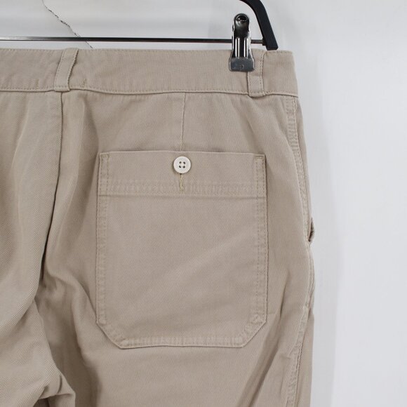 James Perse Pants Women 28 32x23 Cotton Linen Patchwork Button Fly Cropped chino - Picture 4 of 13